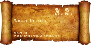 Macsa Urzula névjegykártya